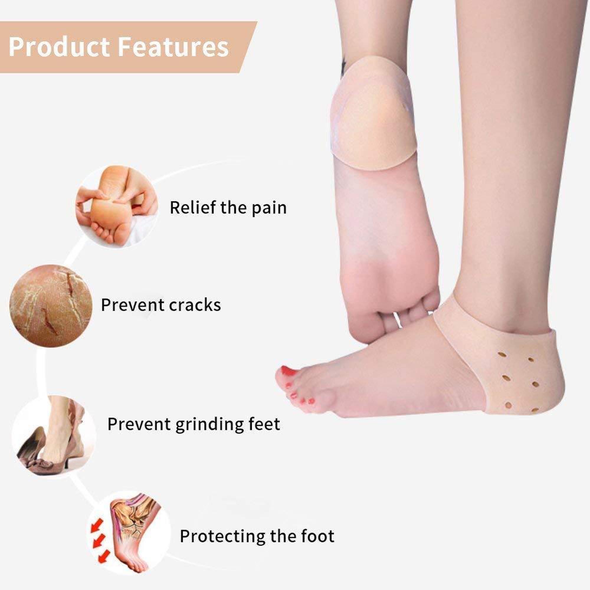 Silicone Heel Anti-Crack Set for Men and Women (Free Size) - 2 Pieces